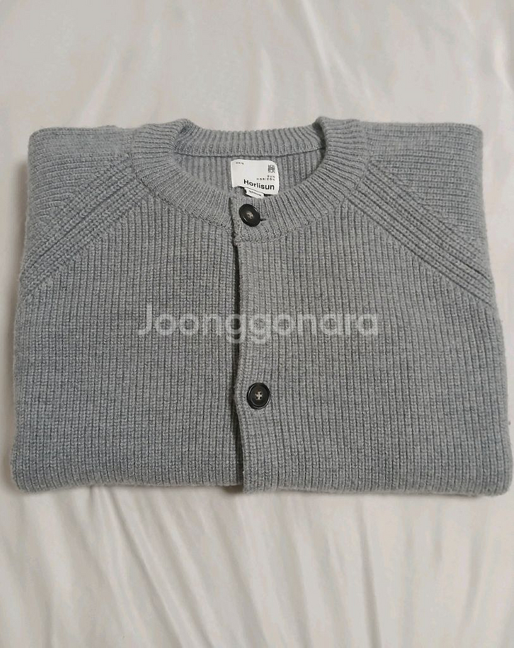 [M] 홀리선 아네트 가디건 멜란지 그레이 니트 자켓--7