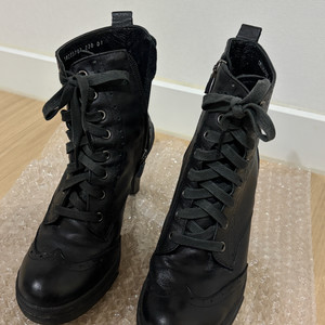 무크 가죽 레이스업 워커 부츠 7cm 230
