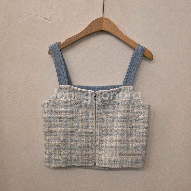 게스 트위드 나시,자켓 셋업--5