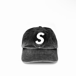 [OS] 슈프림 23ss 피그먼트 캔버스 S 로고 6 패널 볼캡 블랙