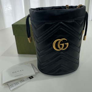 구찌 GG 마몬트 미니 버킷 백 복조리백 블랙