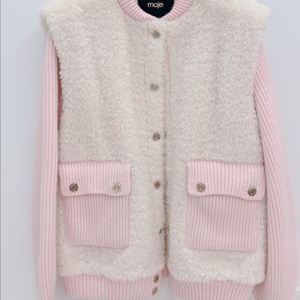 마쥬 페이크퍼 니트 블루종36사이즈