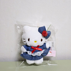 (새상품) 헬로키티 청데님 원피스 키링 인형