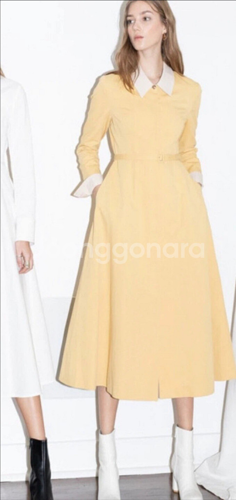 앤유 산타모니카 셔츠 롱 원피스--0