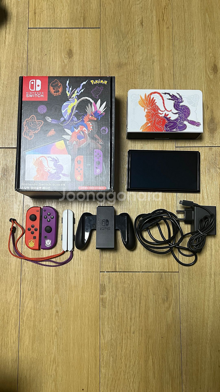 [A급] 닌텐도 스위치 OLED 스칼렛 바이올렛 풀박--0