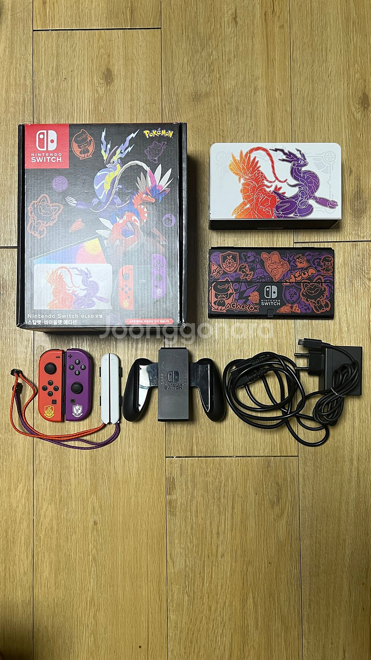 [A급] 닌텐도 스위치 OLED 스칼렛 바이올렛 풀박--1