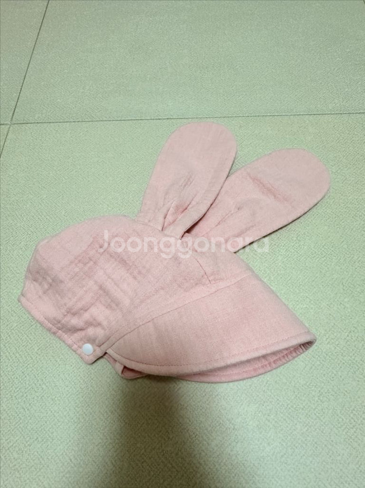 플로아 거즈 핑크 버니햇 라지--0