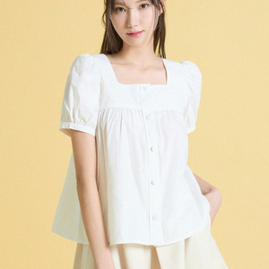 (새상품) 미쏘 스퀘어넥 퍼프 블라우스
