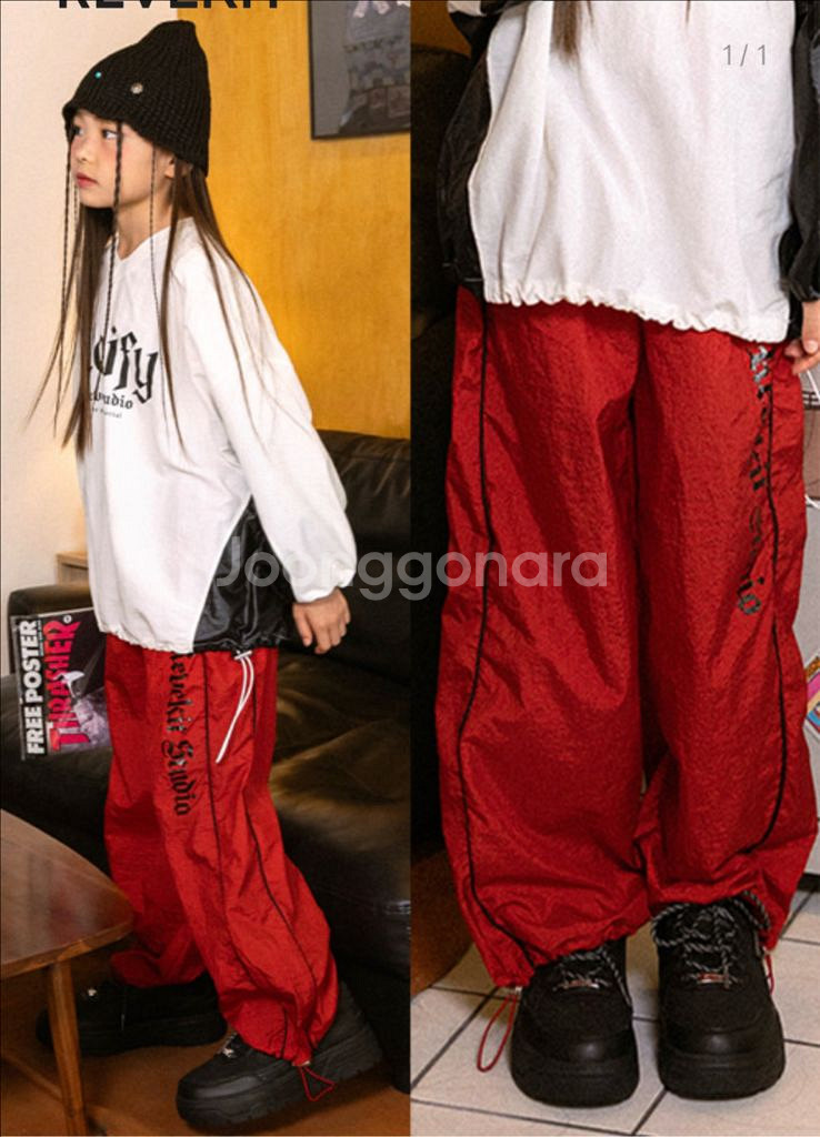 새상품)레브킷 꽈배기 파이핑 레터링 팬츠 120--1