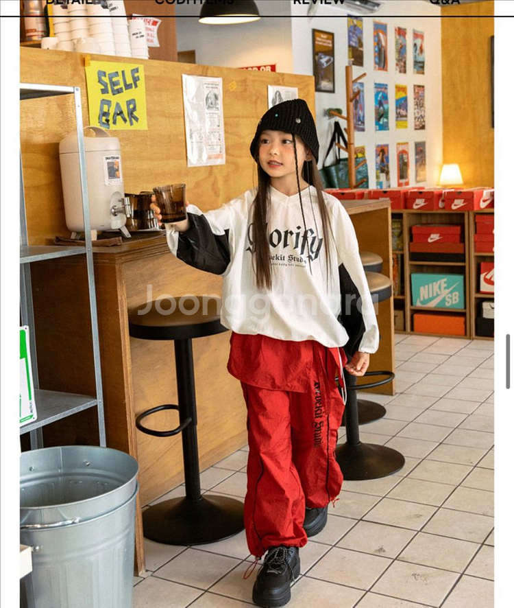 새상품)레브킷 꽈배기 파이핑 레터링 팬츠 120--7