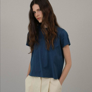 로우 LEAU 하이 반팔 티셔츠 블루