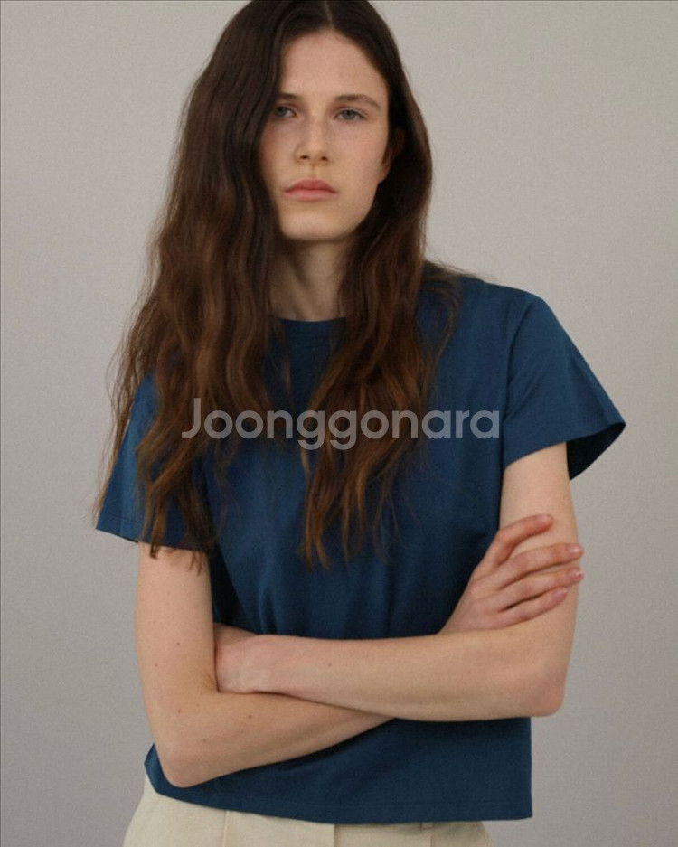 로우 LEAU 하이 반팔 티셔츠 블루--1