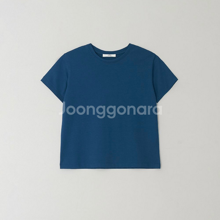 로우 LEAU 하이 반팔 티셔츠 블루--4