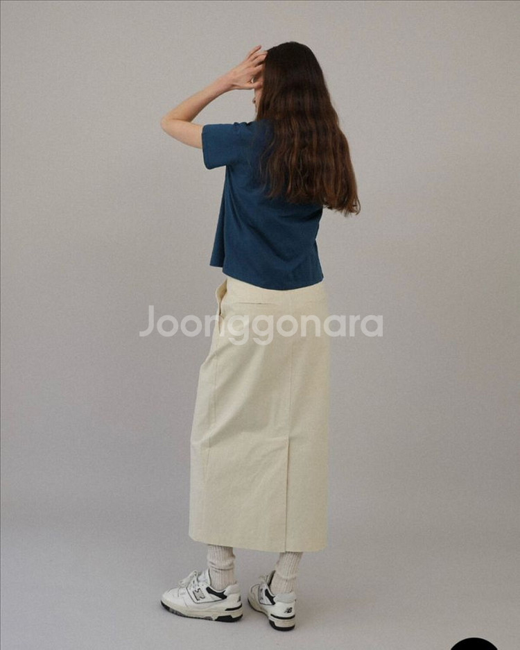 로우 LEAU 하이 반팔 티셔츠 블루--3