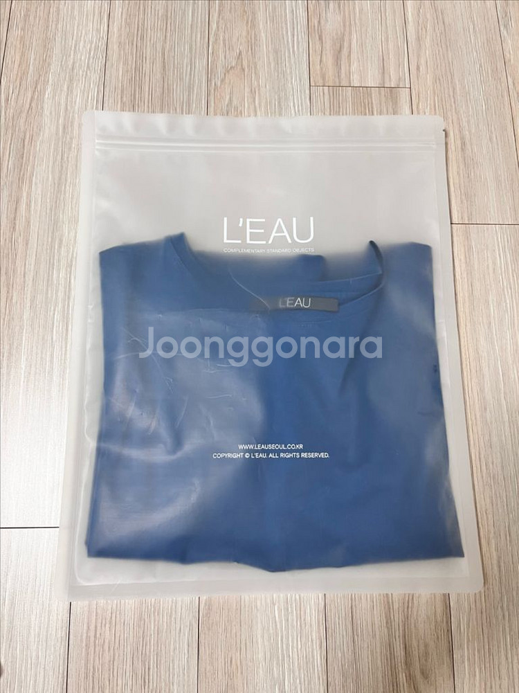 로우 LEAU 하이 반팔 티셔츠 블루--7