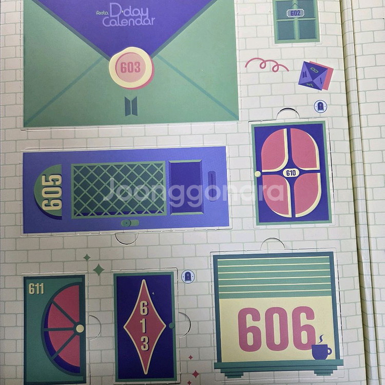 방탄소년단 8주년 페스타 디데이 캘린더 포카 포함 풀박--4