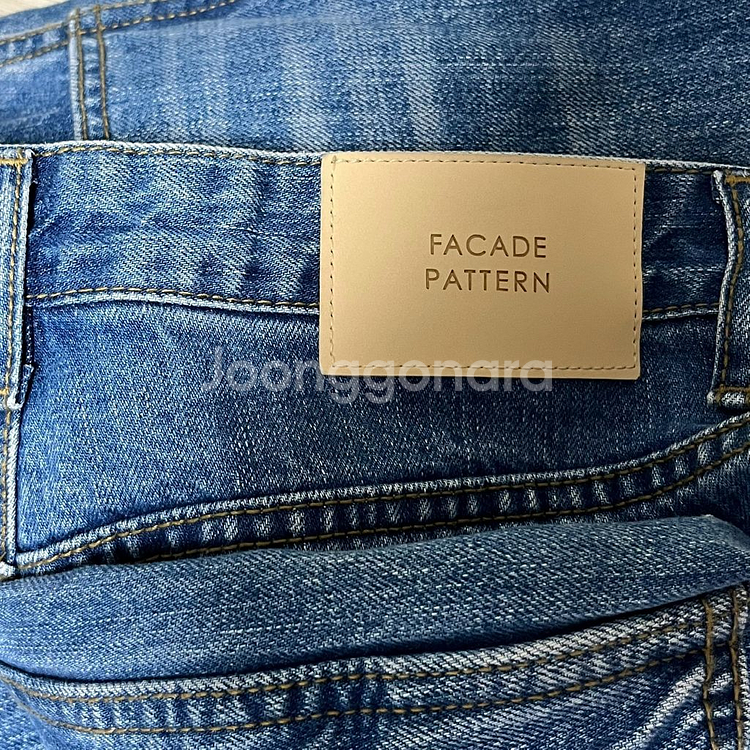 [XS] 파사드패턴 클래식 테이퍼드 데님 블루 인디고--8