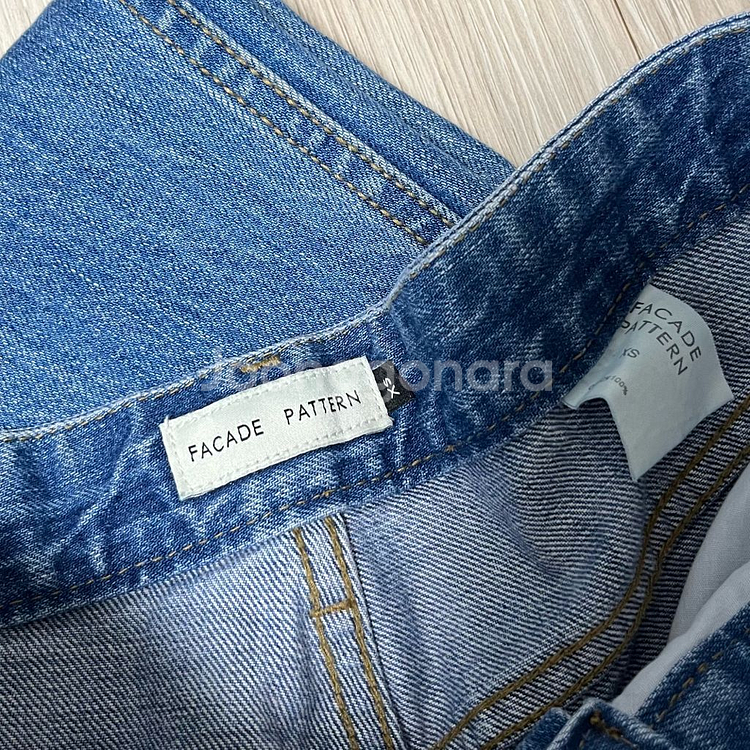 [XS] 파사드패턴 클래식 테이퍼드 데님 블루 인디고--9