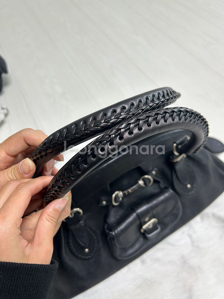 디올 레더 숄더백 - 블랙--4