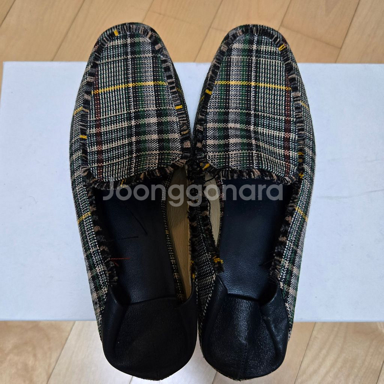 구호(KUHO) 체크 슬립 로퍼 그린 240--2