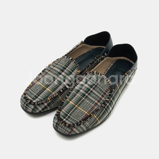 구호(KUHO) 체크 슬립 로퍼 그린 240--8