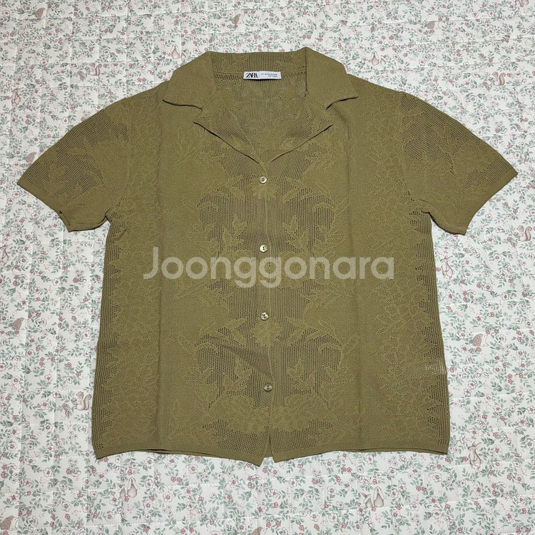 zara 자라 자카드 니트 오버사이즈 폴로셔츠--0