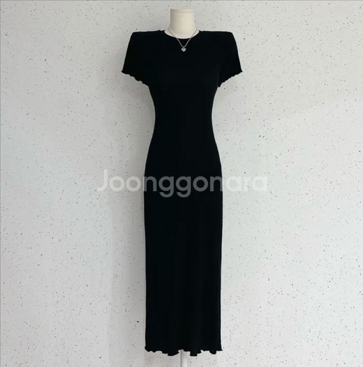 골지 슬림핏 롱 원피스 (총장 120)--0