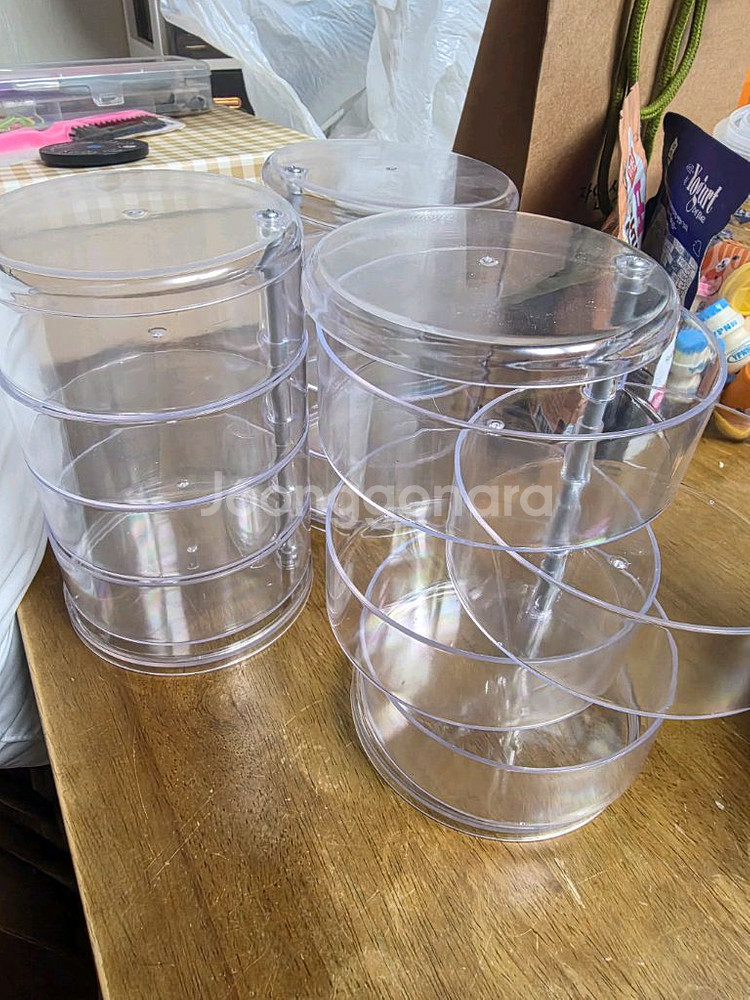 유아 머리핀,고무줄 보관함 3개 일괄--0