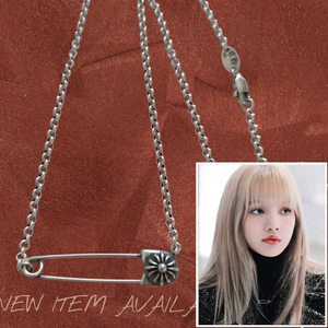 925 순은 세이프티핀 목걸이 실버 옷핀 연예인 목걸이