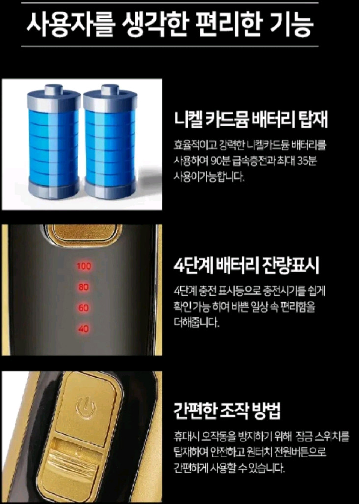 스위스밀리터리미라스3중날프리미엄전기면도기SMS-W900--7