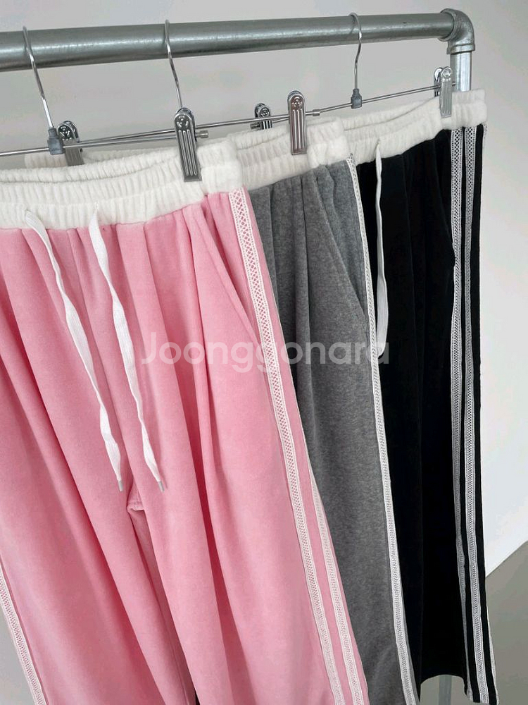 벨로아 벨벳 레이스팬츠 와이드팬츠--3