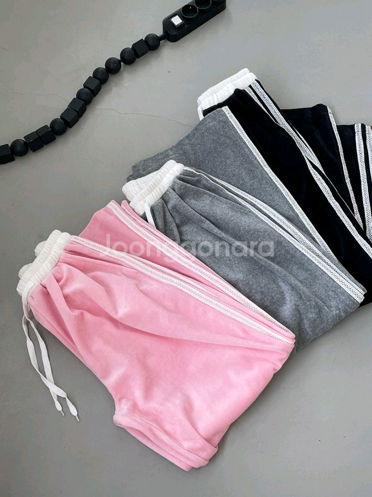 벨로아 벨벳 레이스팬츠 와이드팬츠--4