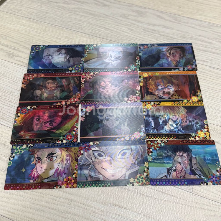 귀멸의칼날 1기 3중 렌티큘러 명장면 카드 12종 일괄--2