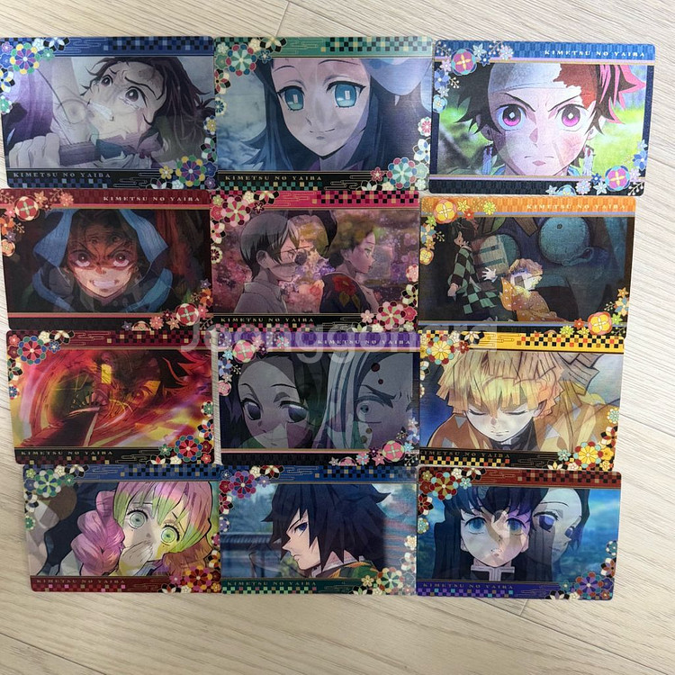 귀멸의칼날 1기 3중 렌티큘러 명장면 카드 12종 일괄--1