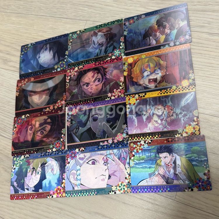 귀멸의칼날 1기 3중 렌티큘러 명장면 카드 12종 일괄--0