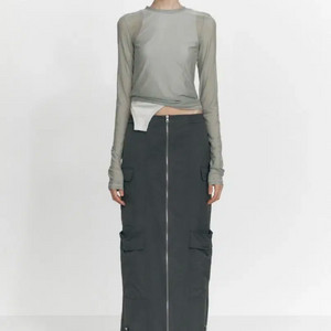 스튜디오테이블 맥시 집업 카고 스커트 S