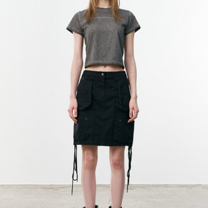 스튜디오테이블 블랙 포켓 스트링 미니스커트S