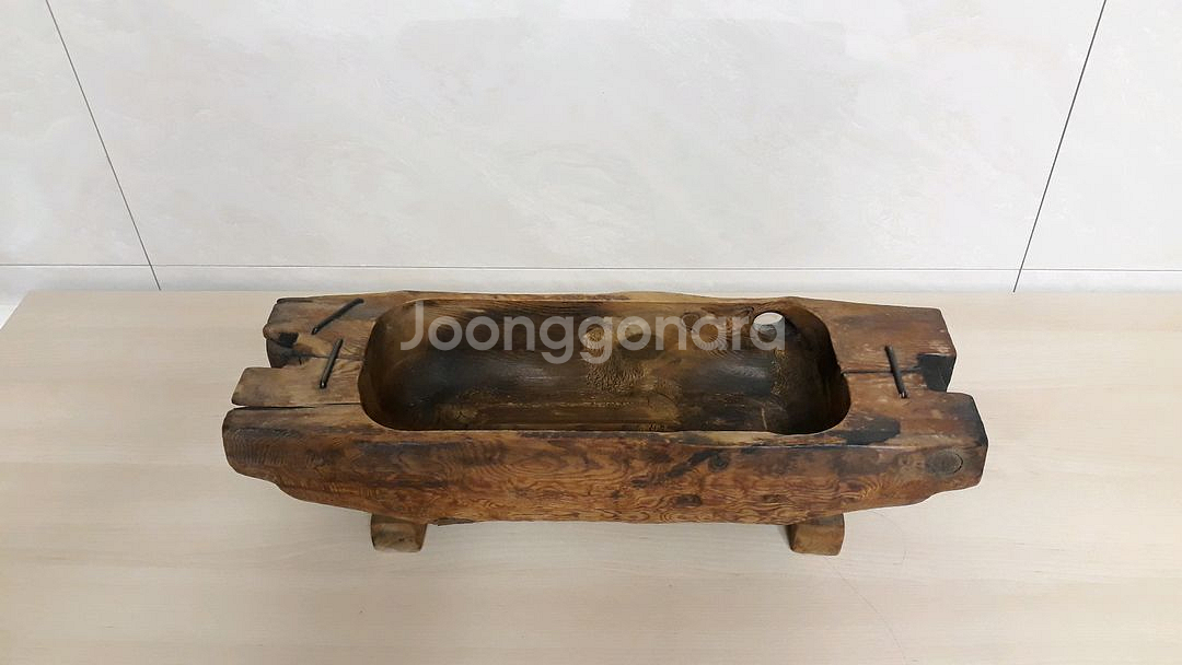 빈티지 원목 옛날 여물통 화분다이 인테리어소품--0