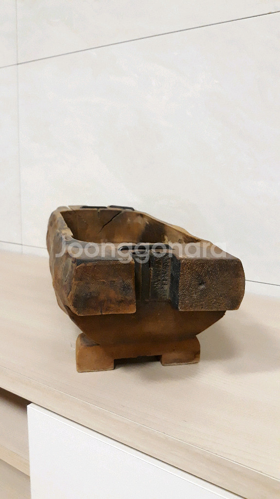 빈티지 원목 옛날 여물통 화분다이 인테리어소품--4