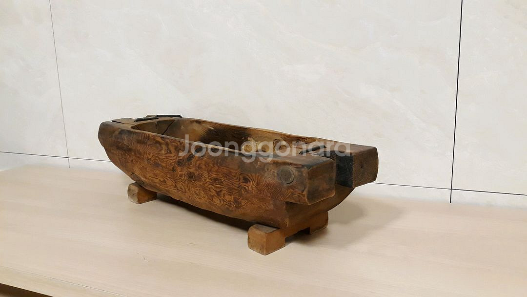 빈티지 원목 옛날 여물통 화분다이 인테리어소품--2