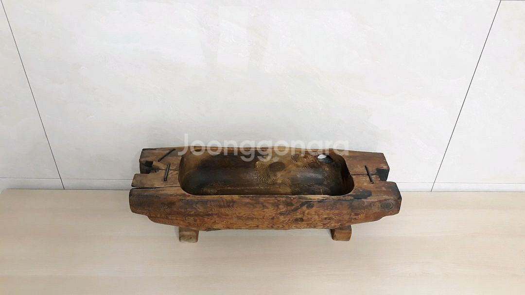 빈티지 원목 옛날 여물통 화분다이 인테리어소품--7