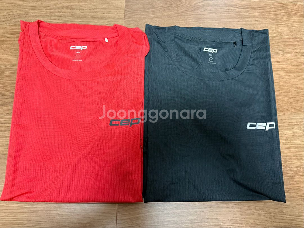 CEP 코어 런 셔츠 숏 슬리브 블랙, 레드 새상품 판--0