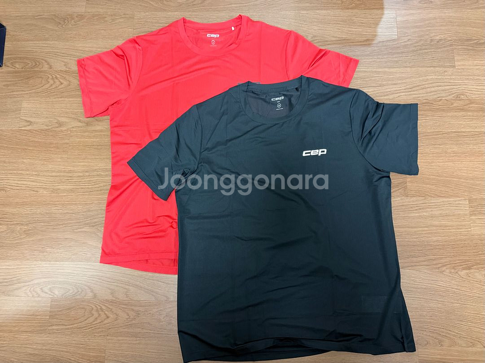 CEP 코어 런 셔츠 숏 슬리브 블랙, 레드 새상품 판--1