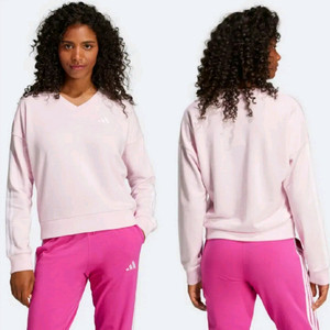 에눌)아디다스 우먼 3S 프렌치테리V넥 스웻셔츠 JE0029