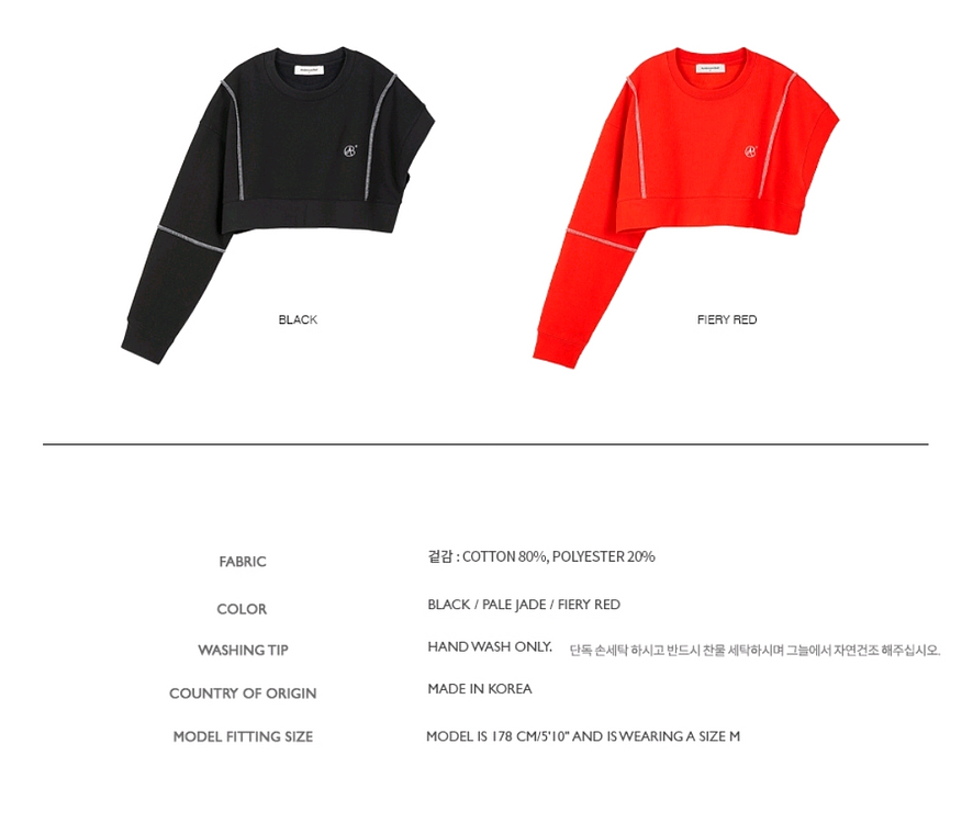 (새상품) 엔더슨벨우먼 시그니처 엠블럼 크롭 스웻셔츠S--1