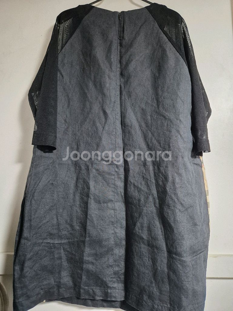 버버리체크 패턴 롱 원피스--3