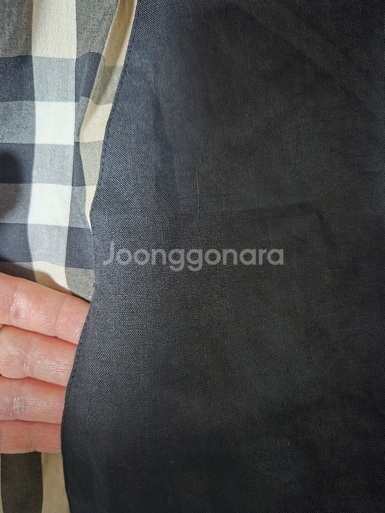 버버리체크 패턴 롱 원피스--4