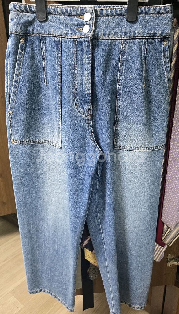 시스템투버튼백레터링데님 55사이즈--0