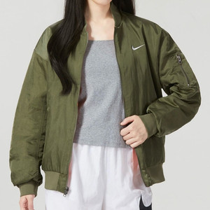 (W) 나이키 NSW 리버시블 바시티 봄버 자켓 올리브