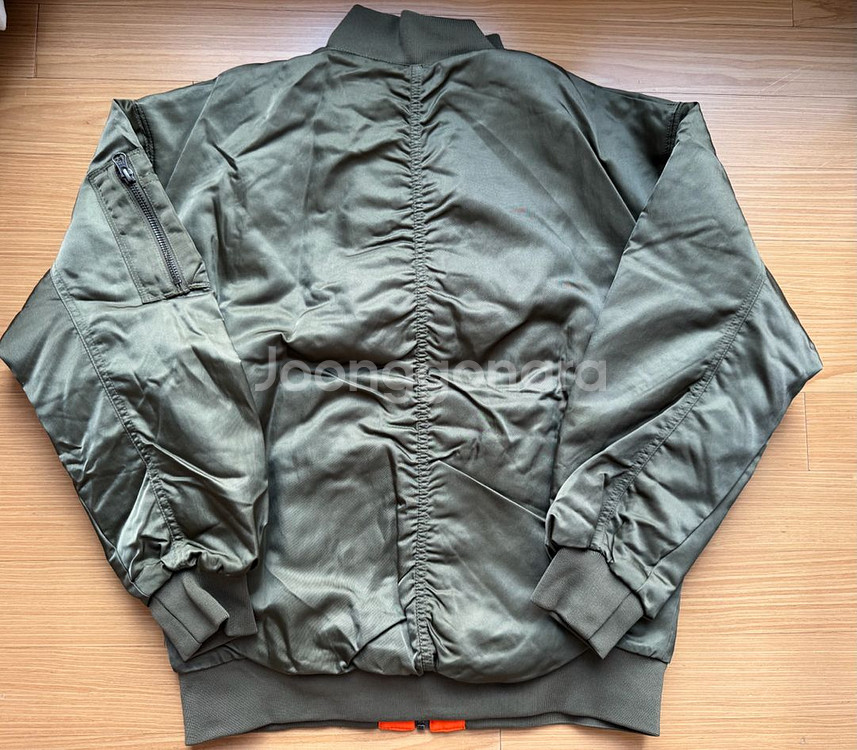 (W) 나이키 NSW 리버시블 바시티 봄버 자켓 올리브--4